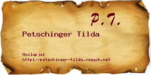 Petschinger Tilda névjegykártya